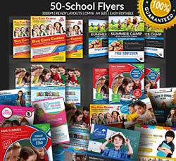 50个中小学辅导传单/海报模板大合集：50 School Flyers Bundle